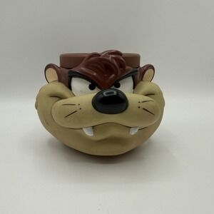 Vintage Tazmanian Devil 1992 Taz Hard Plastic 3D Coffee‎ Mug Looney Tunes Cup